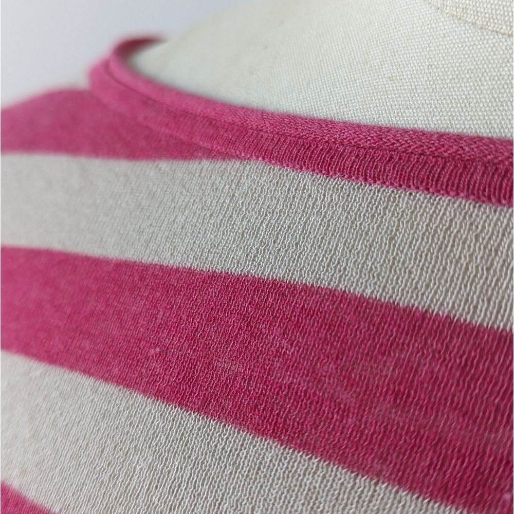 Sheer Tory Burch pink stripe sweater M - Picture 8 of 9